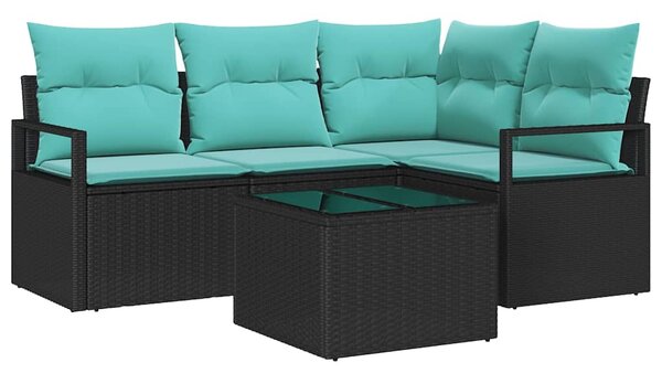 Set pohovek 5 ks Černá polyratan 3346376