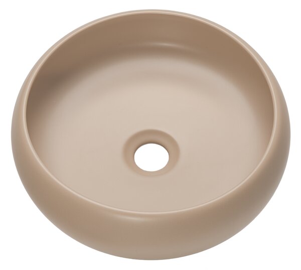 Comad Wiki umyvadlo 36x36 cm kulatý na pult hnědá/béžová matný UN-WIKI-MC