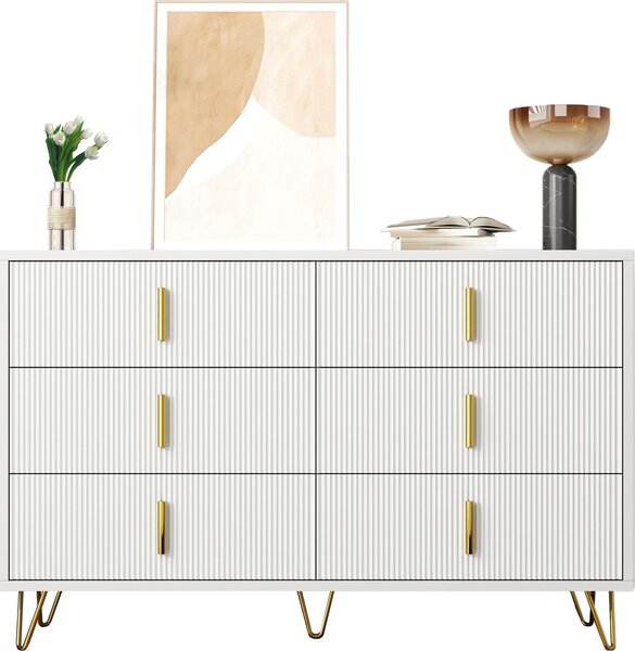 Sweiko Elegantní příborník s moderním designem, komoda a spousta úložného prostoru, zlaté úchyty