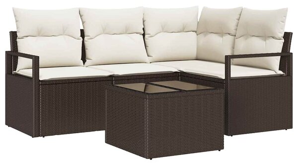 Set pohovek 5 ks Hnědá polyratan 3346368