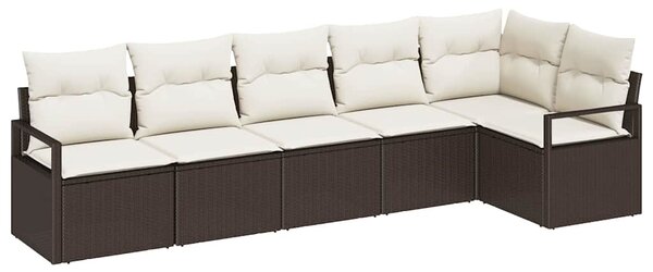 Set pohovek 6 ks Hnědá polyratan 3346398