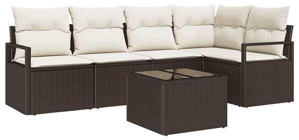 Set pohovek 6 ks Hnědá polyratan 3346388