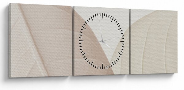 Obraz - Texturované listy (s hodinami) (90x30 cm)