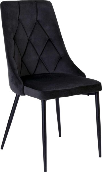 Velurová Čalouněná Židle Moderní Loft Černé Kovové Nohy Loft