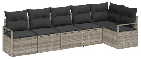 Set pohovek 6 ks Světle šedá polyratan 3346402