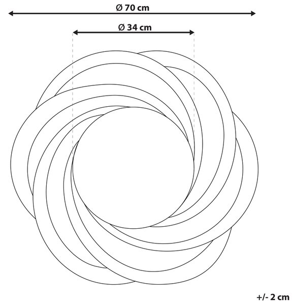 Zrcadlo TREBAN 70 cm 70 cm Stříbrná