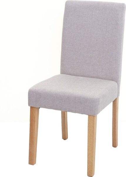 Jídelní židle Littau, kuchyňská židle Židle, látka/textil krémovo-béžová, světlé nohy