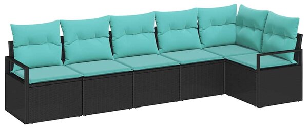 Set pohovek Černá polyratan 3346406