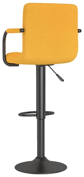 Barové židle 2 ks hořčicově žluté textil 334642