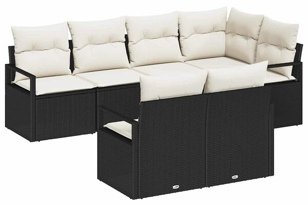 Set pohovek 7 ks Černá polyratan 3346417