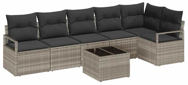Set pohovek 7 ks Světle šedá polyratan 3346412