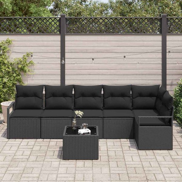 Set pohovek 7 ks Černá polyratan 3346413