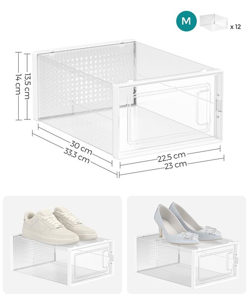 SONGMICS Botník Ludar 12 ks čirý
