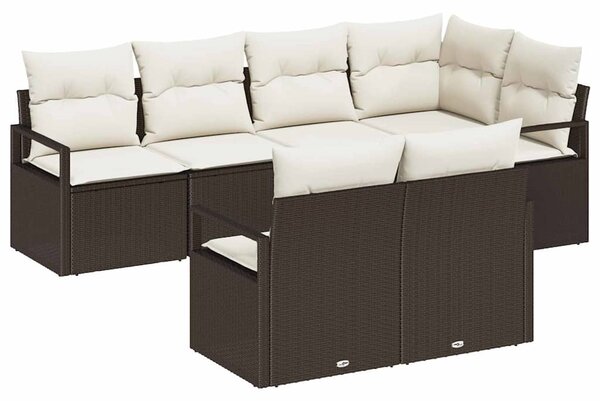 Set pohovek 7 ks Hnědá polyratan 3346418