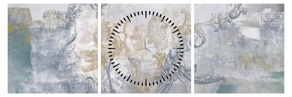 Obraz - Malba na stěně (s hodinami) (90x30 cm)
