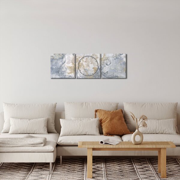 Obraz - Malba na stěně (s hodinami) (90x30 cm)