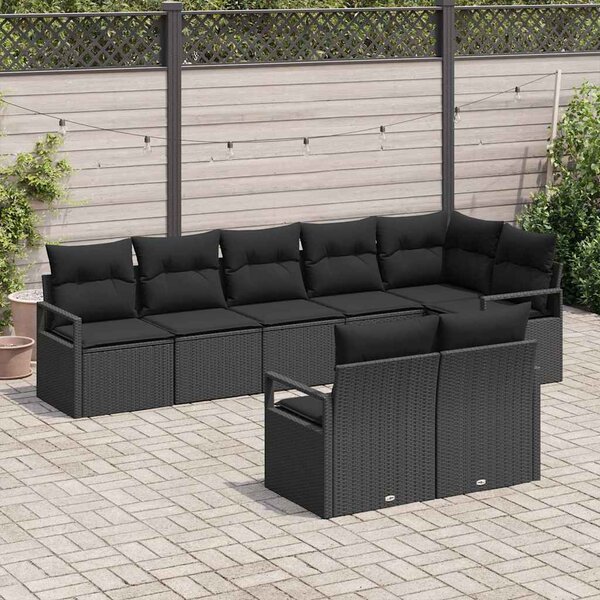 Set pohovek 8 ks Černá polyratan 3346433