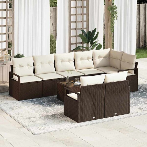 Set pohovek 9 ks Hnědá polyratan 3346438