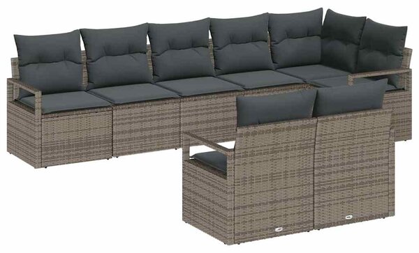 Set pohovek 8 ks Šedá polyratan 3346429