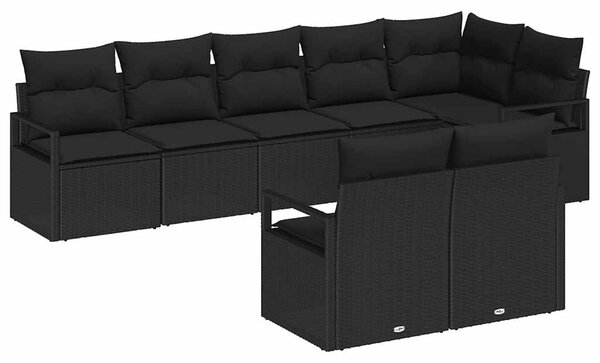Set pohovek 8 ks Černá polyratan 3346433