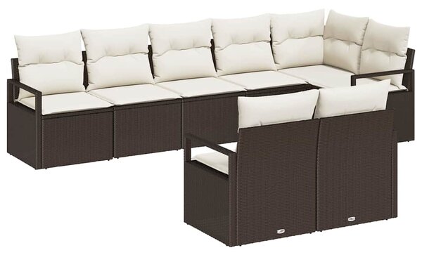 Set pohovek 8 ks Hnědá polyratan 3346428