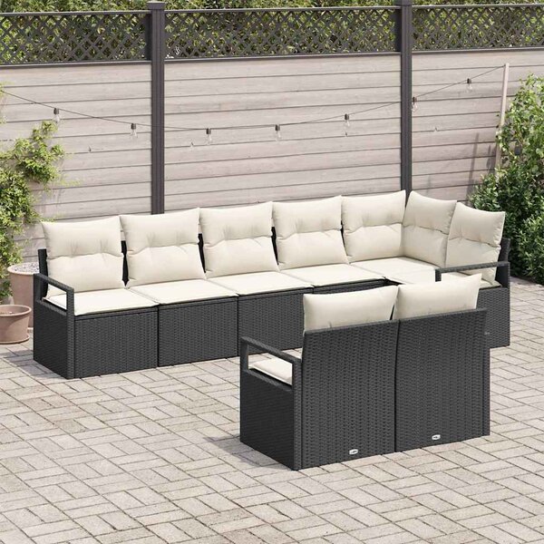 Set pohovek 8 ks Černá polyratan 3346427