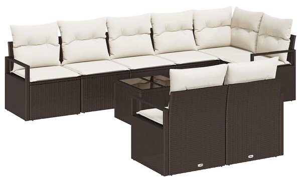 Set pohovek 9 ks Hnědá polyratan 3346438