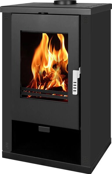 Krbová kamna Verso Theia - 9 kW | Černé boční panely a moderní design
