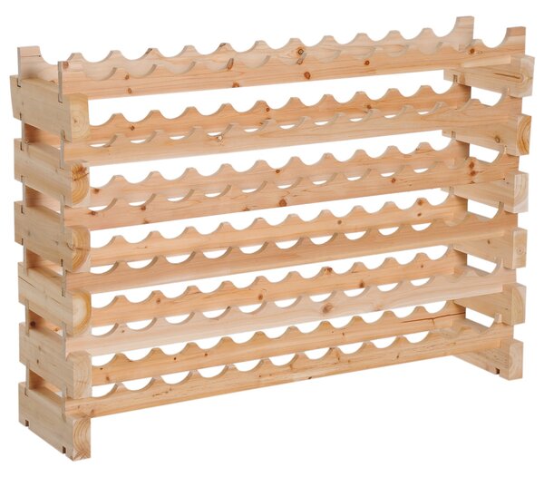 HOMCOM 72-lahev vinotéka, 6-patrová vertikální vinotéka s nosností 100 kg pro kuchyni, jídelnu a bar, 114x28x85 cm, přírodní dřevo | Aosom