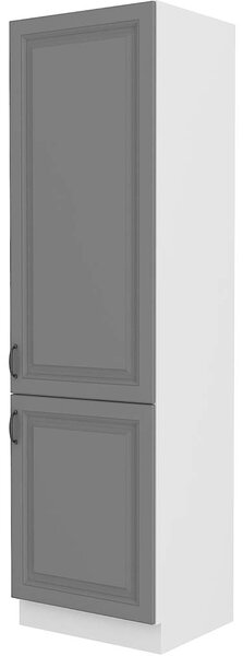 STILO bs | vysoká skříňka 60DK-210 2F potravinová | 60 cm | bílá/šedá | UNI dvířka