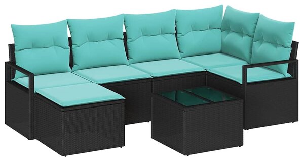 Set pohovek 7 ks Černá polyratan 3346466