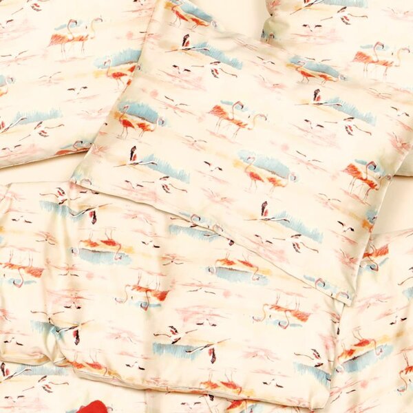 Povlečení SATÉN DESIGN flamingo písková 140 x 200/70 x 90 cm