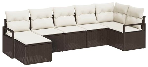 Set pohovek 7 ks Hnědá polyratan 3346468