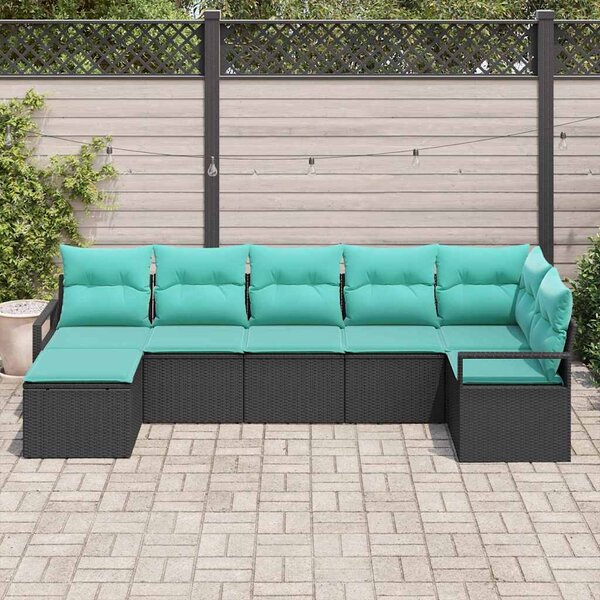 Set pohovek 7 ks Černá polyratan 3346476