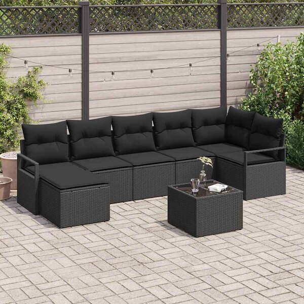 Set pohovek 8 ks Černá polyratan 3346483