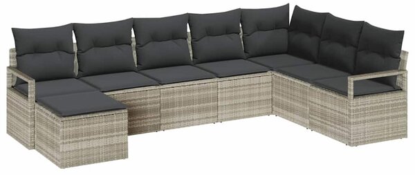 Set pohovek 7 ks Světle šedá polyratan 3346472