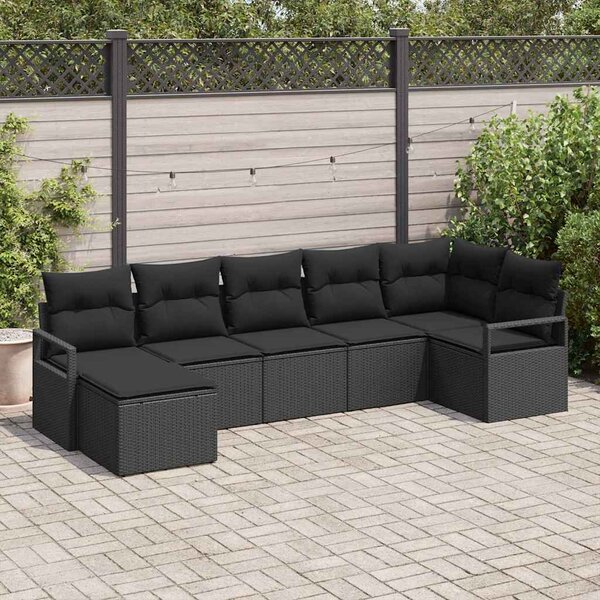 Set pohovek 7 ks Černá polyratan 3346473