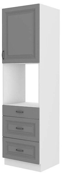 STILO bs | vysoká skříňka 60DPS-210 1F na vestavnou troubu | 60 cm | bílá/šedá | UNI dvířka