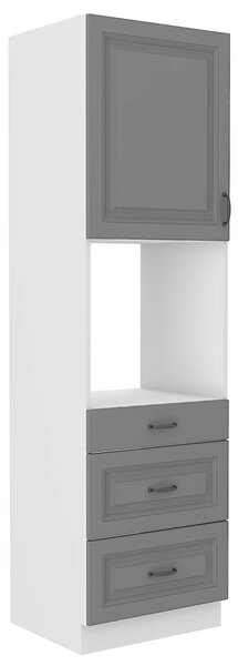 STILO bs | vysoká skříňka 60DPS-210 1F na vestavnou troubu | 60 cm | bílá/šedá | UNI dvířka