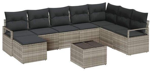 Set pohovek 8 ks Světle šedá polyratan 3346482