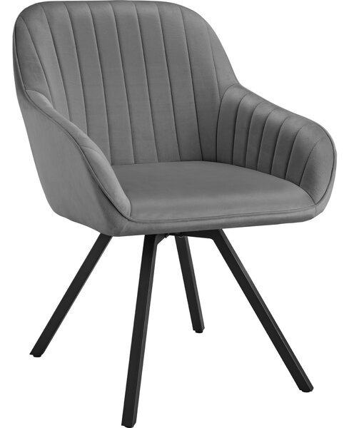 Tectake® Otočné křeslo Snug čalouněné, sametový vzhled 58 x 58 x 82 cm
