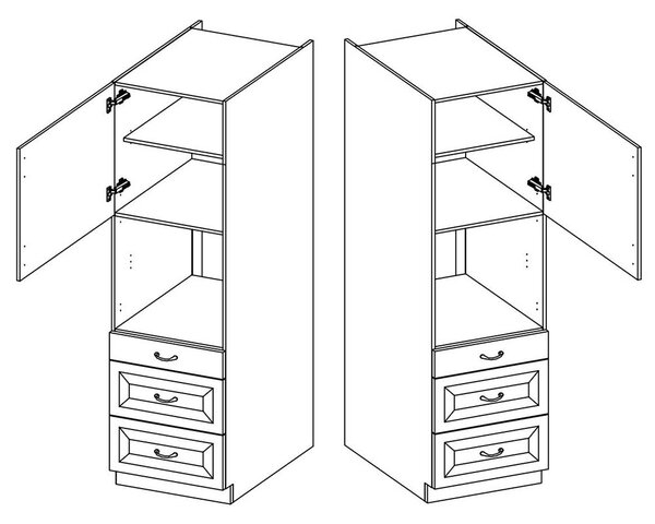 Kuchyňská linka VIGO b | 340x410 cm | PREMIUM BOX | UNI dvířka | lancelot/bílá lesk