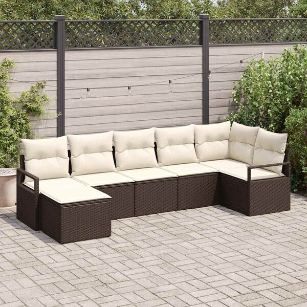 Set pohovek 7 ks Hnědá polyratan 3346468