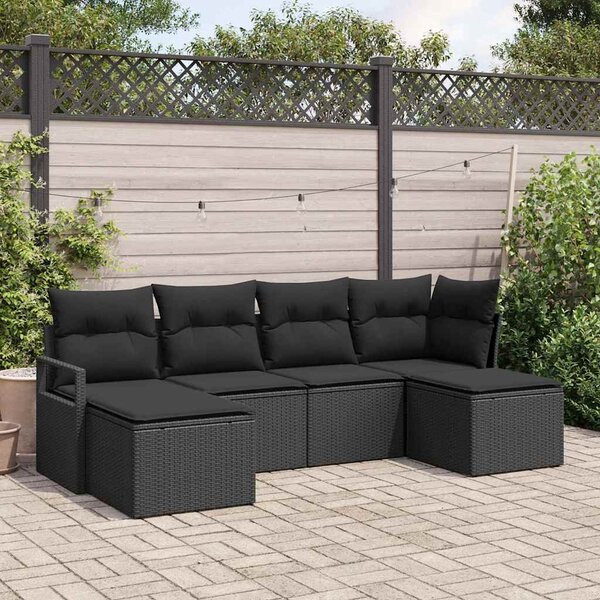 Set pohovek 6 ks Černá polyratan 3346493
