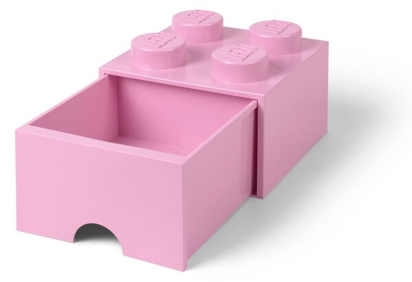 Světle růžový úložný box čtverec LEGO®