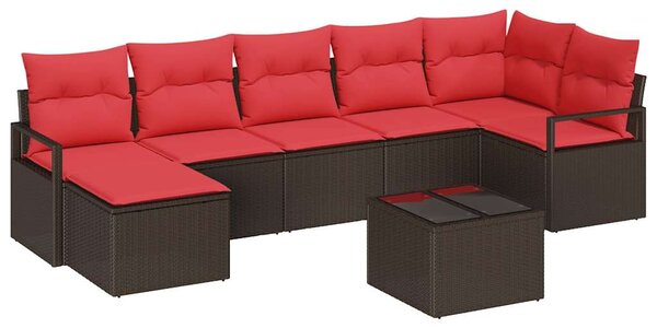 Set pohovek 8 ks Hnědá polyratan 3346484