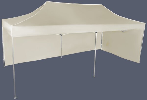 Nůžkový stan 3x6m hliníkový, 2 boční plachty, Béžová