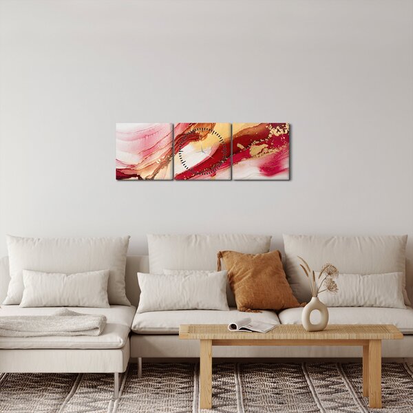 Obraz - Abstrakce (s hodinami) (90x30 cm)