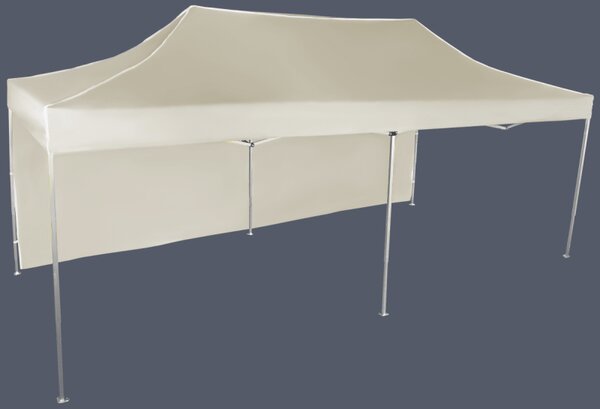 Nůžkový stan 3x6m hliníkový, 1 boční plachta, Béžová