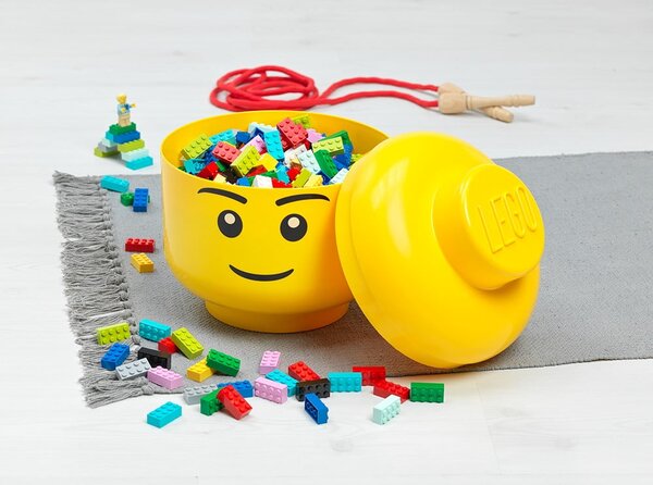 Žlutý úložný box ve tvaru hlavy LEGO® Winky, ⌀ 24,2 cm